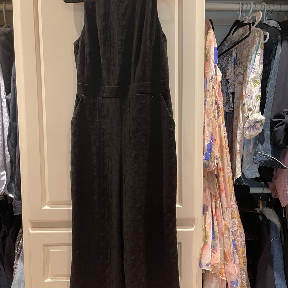 Eva Franco Textured Black Jumpsuit